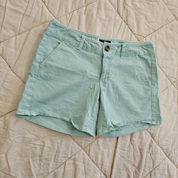 American Eagle Outfitters Midi Stretch Denim Shorts Women's 6 S (Teal/Green) - Picture 3 of 8